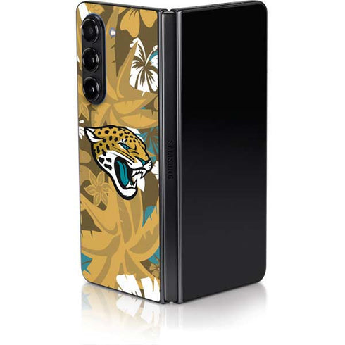 NFL Jacksonville Jaguars Tropical Print Galaxy Z Fold5 5G Skin